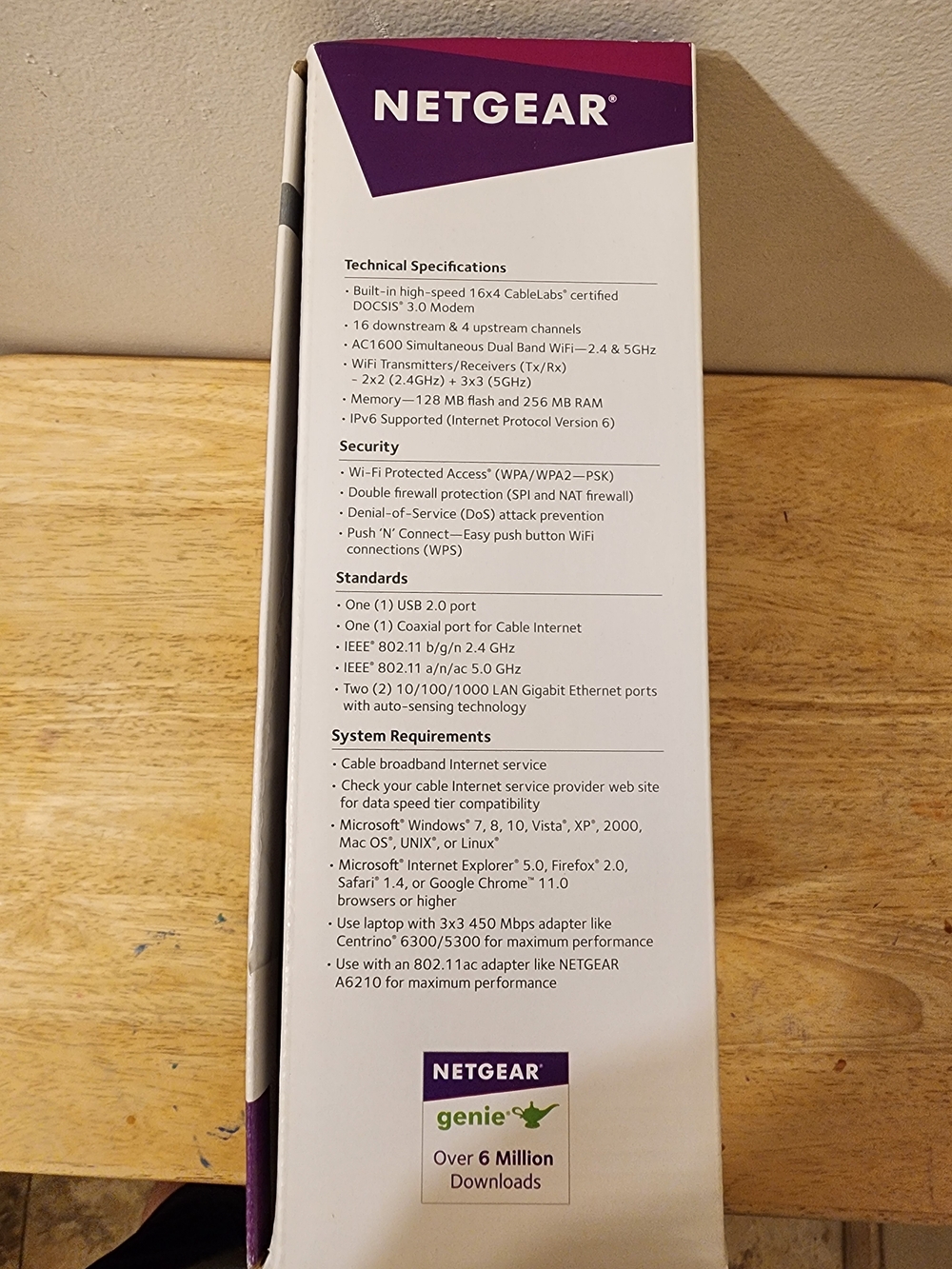 Netgear Nighthawk 6250 Cable Modem Router AC1600 Wi-Fi DOCSIS 3.0 - Picture 12 of 12